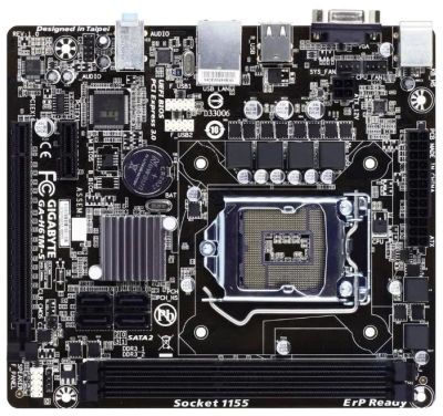 Лот: 12105610. Фото: 1. Материнская плата Gigabyte GA-H61M-S... Материнские платы