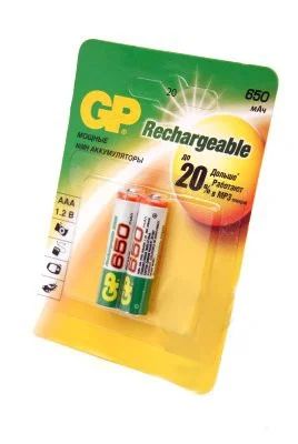 Лот: 7289579. Фото: 1. аккумулятор GP HR03 AAA 650mAh... Батарейки, аккумуляторы, элементы питания
