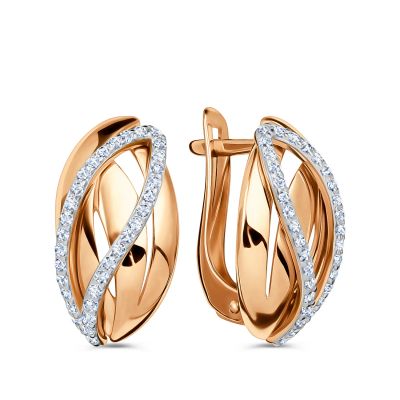 Лот: 23877540. Фото: 1. Серьги TALANT из золота с фианитами. Серьги, каффы