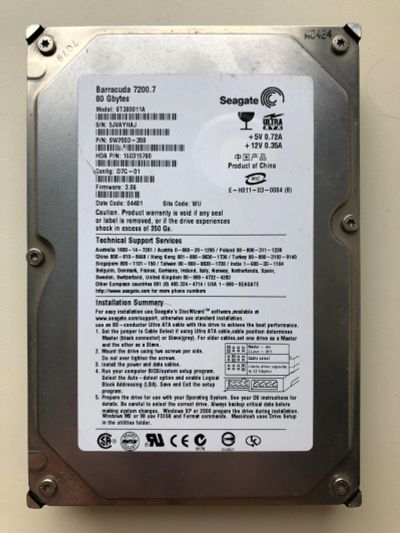 Лот: 20338572. Фото: 1. IDE 80Gb разных производителей. Жёсткие диски (HDD)