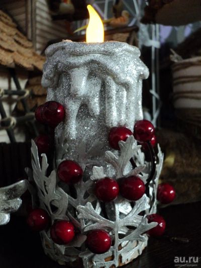 Лот: 8637545. Фото: 1. Свеча "Замороженные ягоды". Гирлянды, шарики, новогодние аксессуары