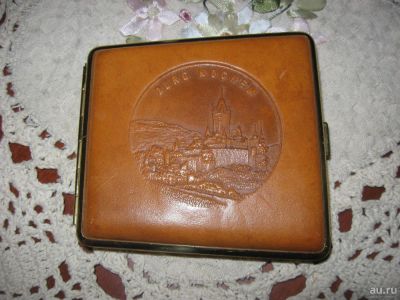 Лот: 8127285. Фото: 1. Портсигар Burg Kochem кожа металл... Другое (антиквариат)