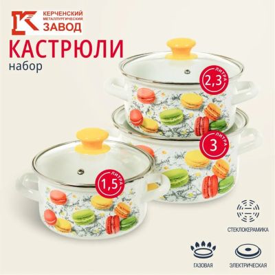Лот: 24108116. Фото: 1. Набор посуды эмалированная сталь... Сервизы, наборы посуды
