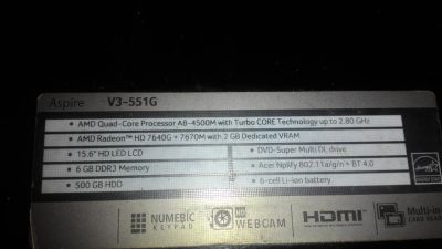 Лот: 7005366. Фото: 1. Ноутбук aser aspire V3-551 series. Ноутбуки