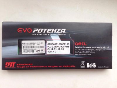 Лот: 4035993. Фото: 1. GEIL Evo Potenza: 4Gb DDR3 1600mHz. Оперативная память