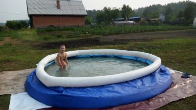 Лот: 16017450. Фото: 1. Бассейн круглый с надувным бортом. Бассейны, аксессуары и комплектующие