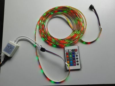 Лот: 17654672. Фото: 1. Светодиодная лента RGB 5м с пультом... Светодиодная подсветка