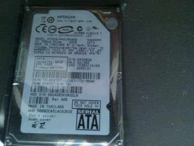 Лот: 4879178. Фото: 1. Hitachi 40gb 5400 Sata. Жёсткие диски (HDD)