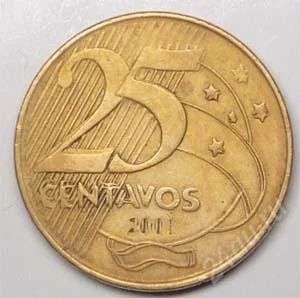 Лот: 1588091. Фото: 1. Бразилия. 25 сентаво 2001г. Америка