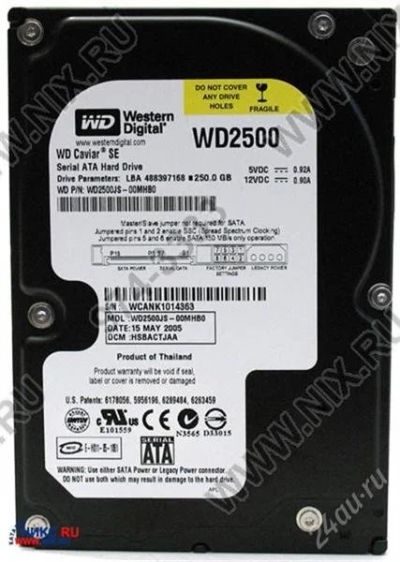 Лот: 1482958. Фото: 1. HDD 250 Gb SATA-II 300 Western... Жёсткие диски (HDD)