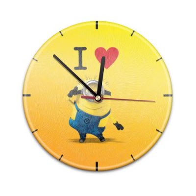 Лот: 5227439. Фото: 1. Настенные часы "I love minion... Часы настенные, настольные