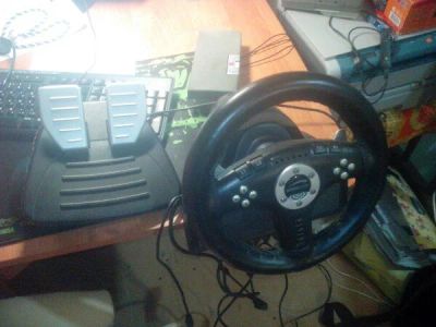 Лот: 6297305. Фото: 1. Игровой руль SpeedLink + педали... Рули, джойстики