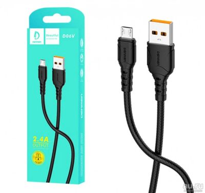 Лот: 18005740. Фото: 1. USB кабель microUSB Denmen D06V... Дата-кабели, переходники