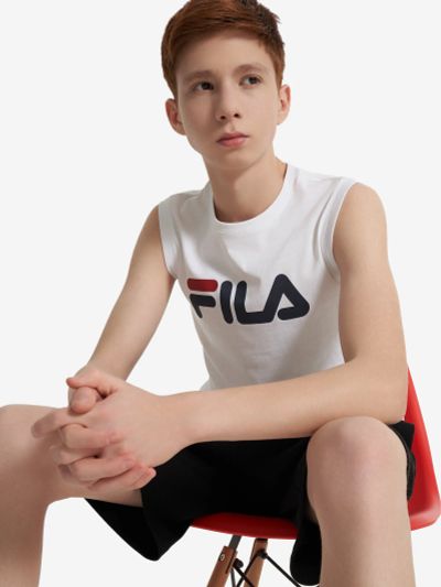 Лот: 25133393. Фото: 1. Майка для мальчиков FILA, Белый. Топы, майки