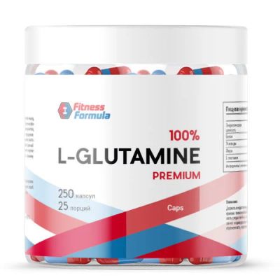 Лот: 10869080. Фото: 1. L-Glutamine 250 капс. FF Fitness... Спортивное питание, витамины