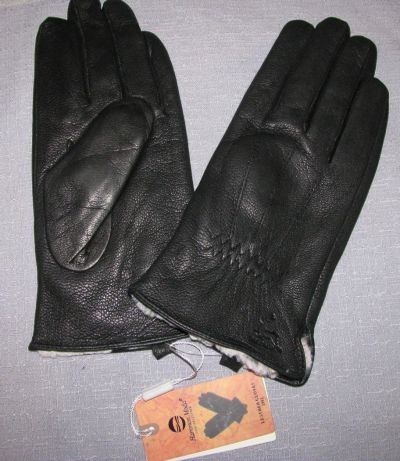 Лот: 10474829. Фото: 1. перчатки кожаные мужские черные... Перчатки, варежки, митенки