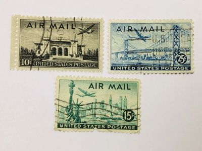 Лот: 23963941. Фото: 1. Авиапочта. Мартин 2-0-2. Статуя... Марки