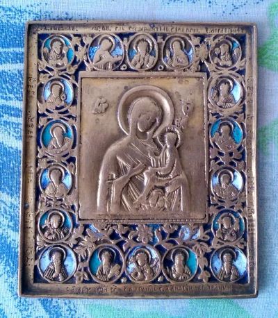 Лот: 7767776. Фото: 1. Старинная антикварная литая икона... Другое (антиквариат)