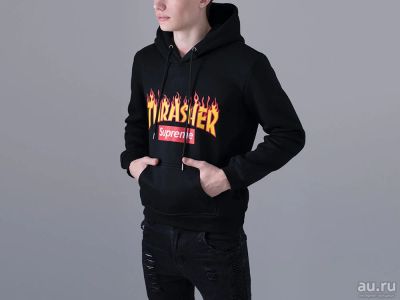 Лот: 12800122. Фото: 1. Худи Supreme x Thrasher. Свитеры, толстовки, худи