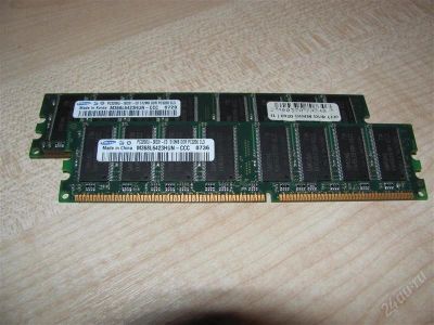 Лот: 2496852. Фото: 1. Память Samsung DDR PC3200 2x512MB. Оперативная память