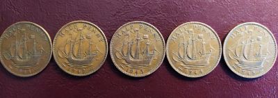 Лот: 19233855. Фото: 1. Великобритания 1/2 пенни 1941-1945... Наборы монет