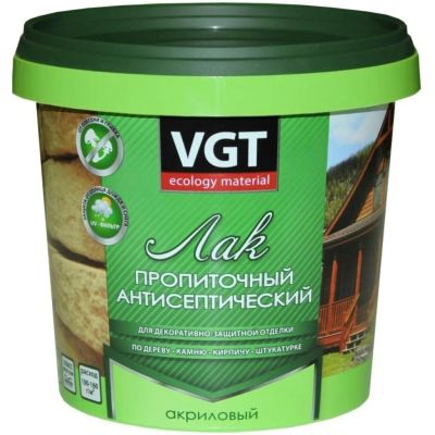 Лот: 24306928. Фото: 1. Лак VGT, антисептик, полуглянцевый... Краски, лаки, растворитель