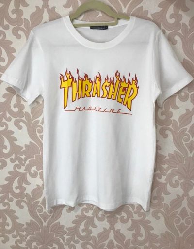 Лот: 12138971. Фото: 1. футболка Thrasher белая по себестоимости. Футболки, поло
