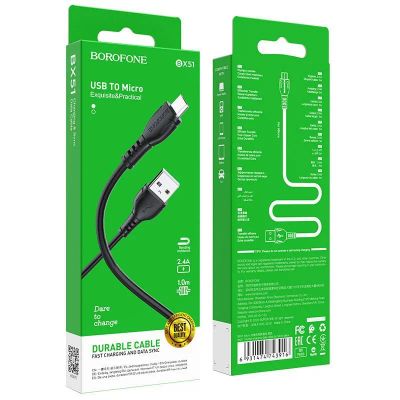 Лот: 22147606. Фото: 1. Кабель BOROFONE microUSB BX-51... Дата-кабели, переходники