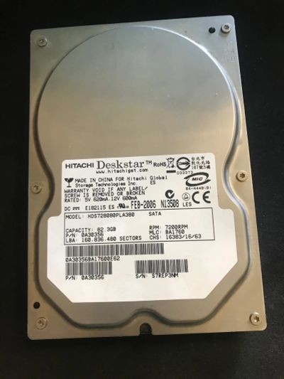 Лот: 25355659. Фото: 1. Жёсткий диск 82gb. Жёсткие диски (HDD)