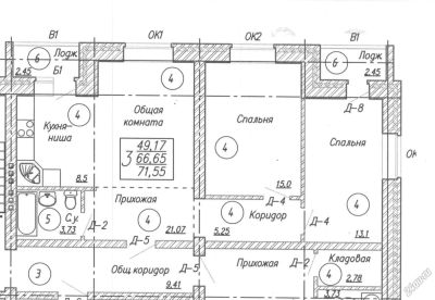 Лот: 5796015. Фото: 1. Продам 3-х ком. 69,10 м.кв. Квартиры, студии