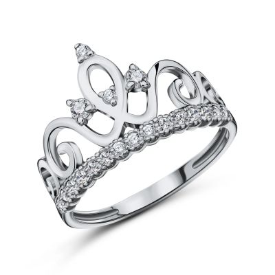 Лот: 23812805. Фото: 1. Серебряное кольцо с фианитами. Кольца, перстни