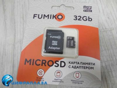 Лот: 17469617. Фото: 1. 32Gb карта памяти FUMIKO microSD... Карты памяти