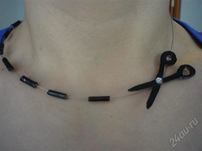 Лот: 699541. Фото: 1. Колье "Голова с плеч=)))". Полимерная... Цепочки