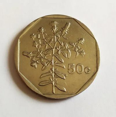 Лот: 24969325. Фото: 1. Мальта 50 центов 1992. Европа