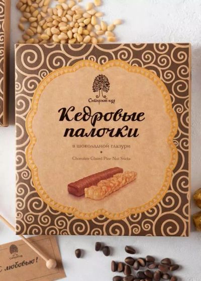 Лот: 11938412. Фото: 1. Кедровые палочки в шоколадной... Другое (кондитерские изделия, конфеты)