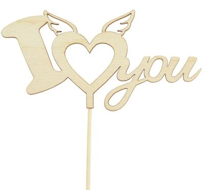Лот: 11404084. Фото: 1. Топпер "I love you". Праздничный декор
