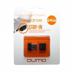 Лот: 16328406. Фото: 1. Флешка 64GB USB NANO Черный QUMO. Карты памяти