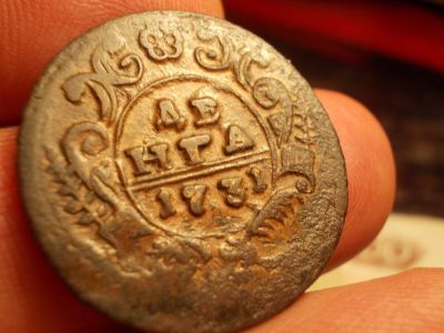 Лот: 15518428. Фото: 1. Красивая, огромная, домашняя Денга-1731... Россия до 1917 года