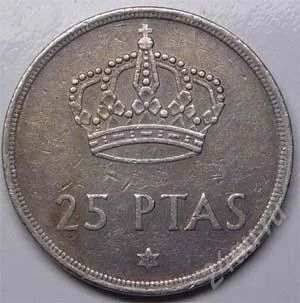 Лот: 858154. Фото: 1. Испания. 25 песет 1975г. (2). Европа