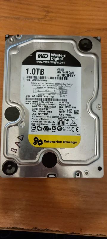 Лот: 24694134. Фото: 1. ЖД WD BLACK WD1003FBYX-01Y7B1... Жёсткие диски (HDD)