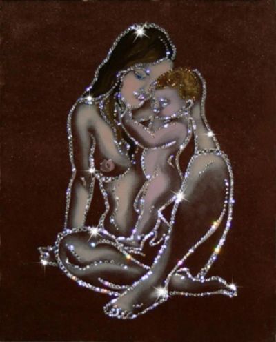 Лот: 21290906. Фото: 1. Картина Мать и дитя с кристаллами... Другое (сувениры, подарки)