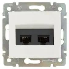 Лот: 14332202. Фото: 1. Компьютерная розетка двойная RJ45... Электроустановочные изделия