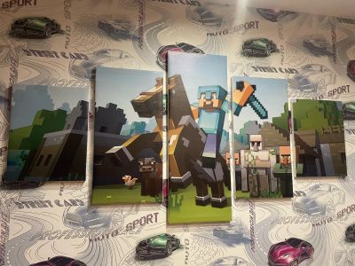 Лот: 20944390. Фото: 1. Модульная картина Minecraft. Произведения