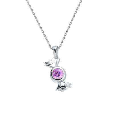 Лот: 23865155. Фото: 1. Серебряное колье с фианитом Swarovski... Цепочки