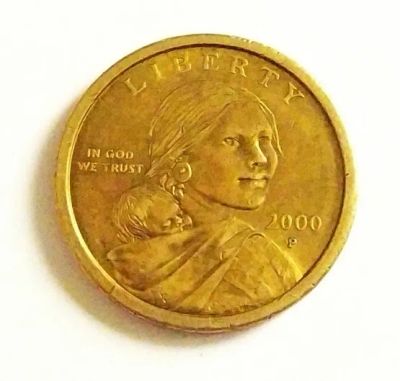 Лот: 21422742. Фото: 1. США 1 доллар 2000 Сакагавеи двор... Америка