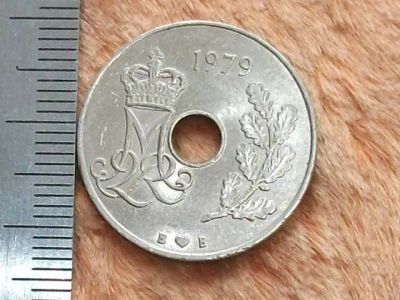 Лот: 9533787. Фото: 1. Монета 25 эри оре ери Дания 1979... Европа