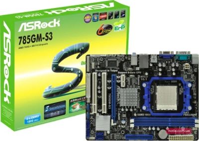 Лот: 4339679. Фото: 1. Материнская плата ASRock 785GM-S3... Материнские платы