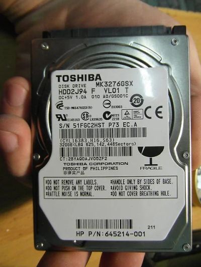 Лот: 7350560. Фото: 1. Toshiba MK3276GSX. Жёсткие диски (HDD)