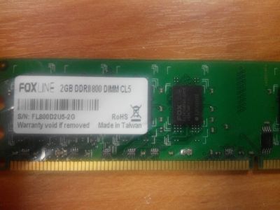 Лот: 12657875. Фото: 1. DDR2 FoxLine 800MHz FL800D2U5-2G. Оперативная память