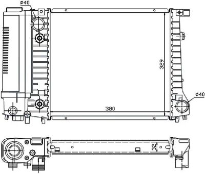 Лот: 3709747. Фото: 1. Радиатор bmw 3 e30 1.6/1.8 (82-90... Двигатель и элементы двигателя
